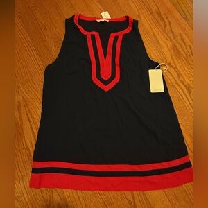 41 Hawthorn Blue and Red V-Neck Tank Top